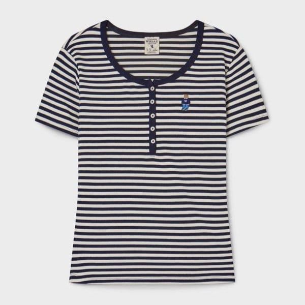  Áo Thun WHOAU [Nữ] - Steve Ribbed Henry Neck - WHRAG2452F 