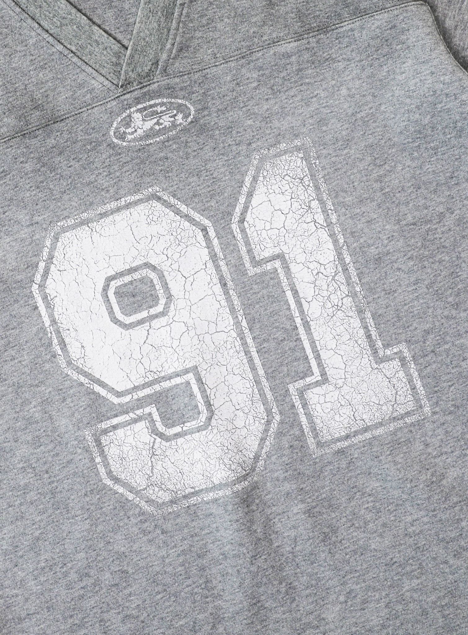  Áo Thun [Unisex] Badblood - 91 Crack Print V-Neck T-Shirt Gray w-tee25-050 