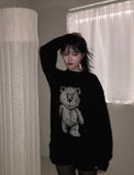  Áo Len ADLV Distressed Bear Knit Black 