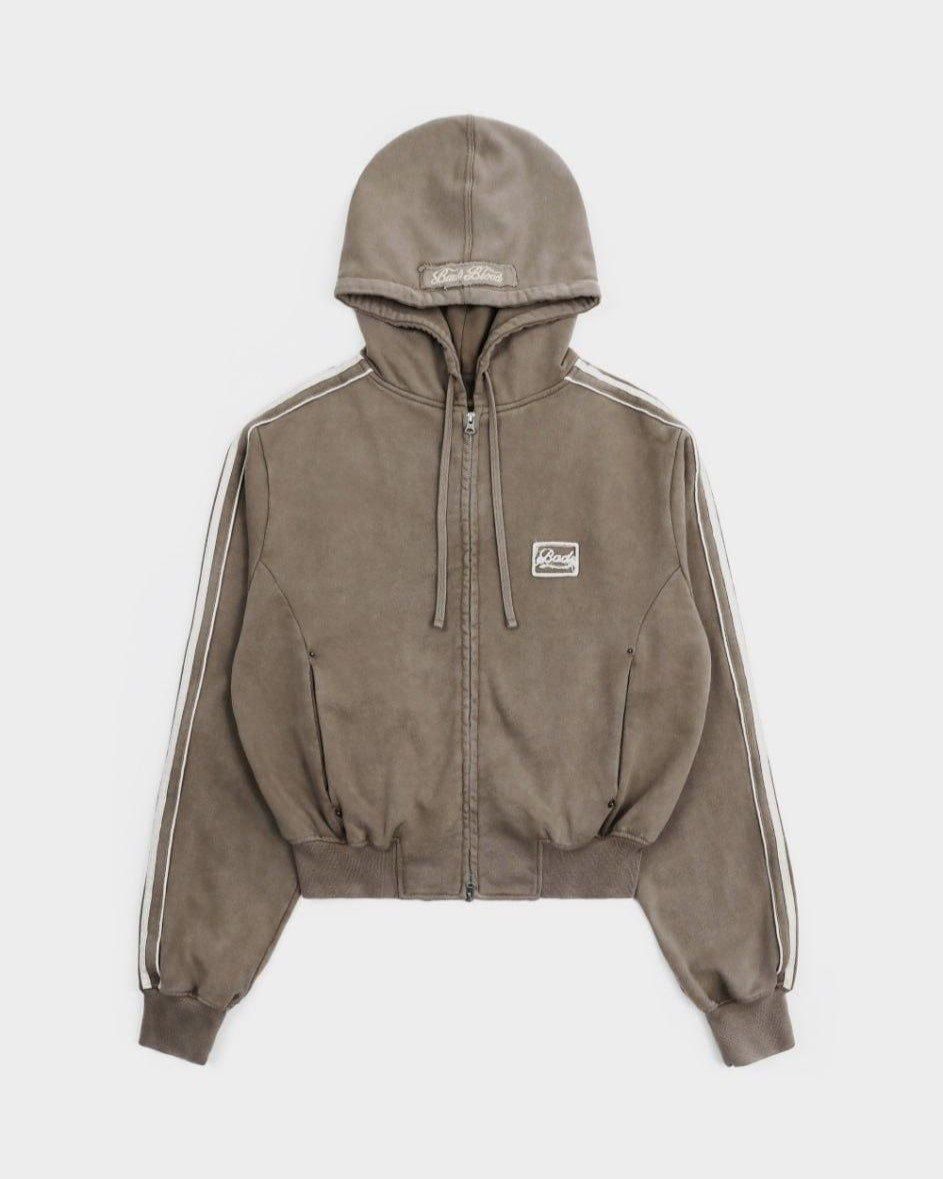  Áo Khoác [Unisex] Badblood - [w-hde25-006] Billy Washed Hooded ZipUp Sand 