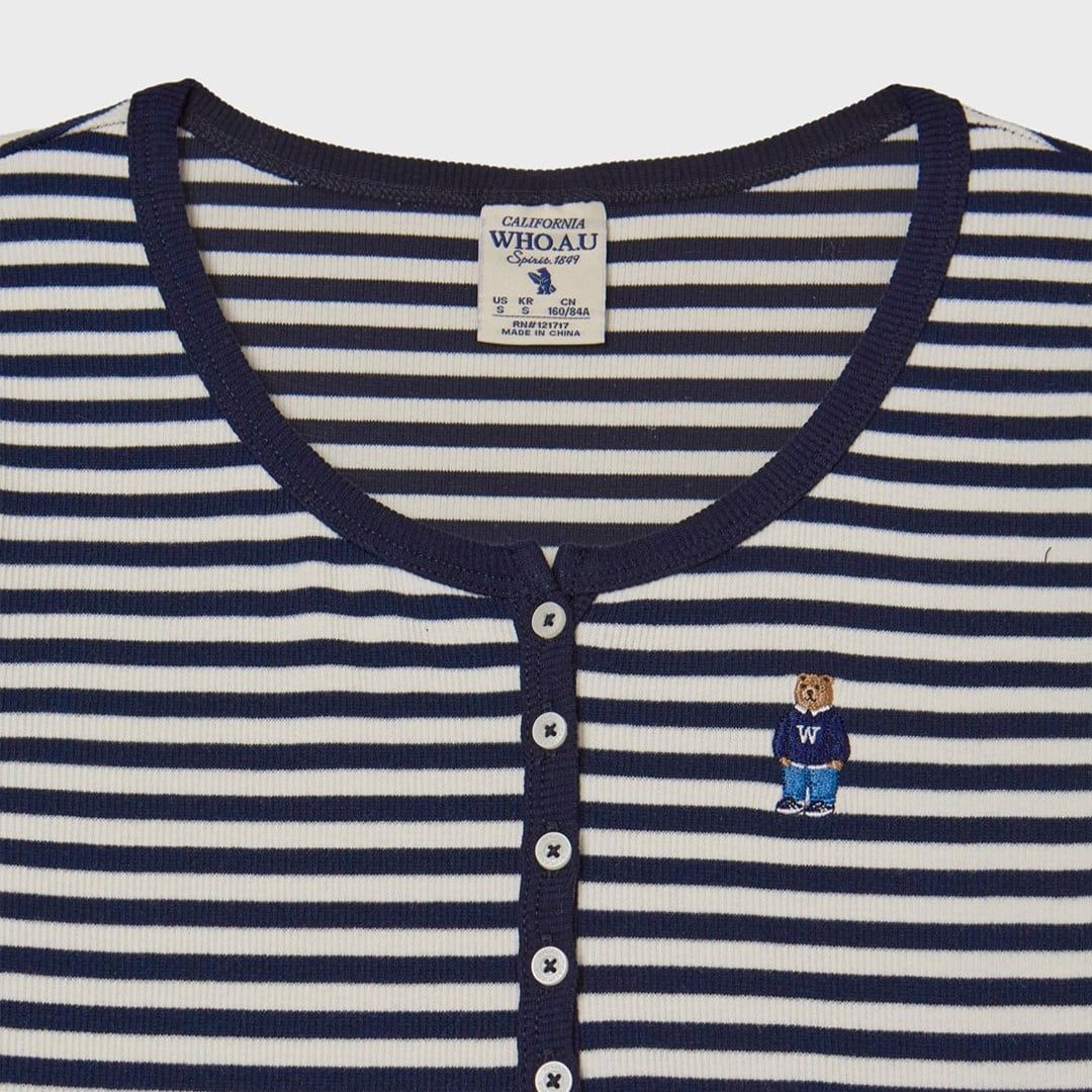  Áo Thun WHOAU [Nữ] - Steve Ribbed Henry Neck - WHRAG2452F 