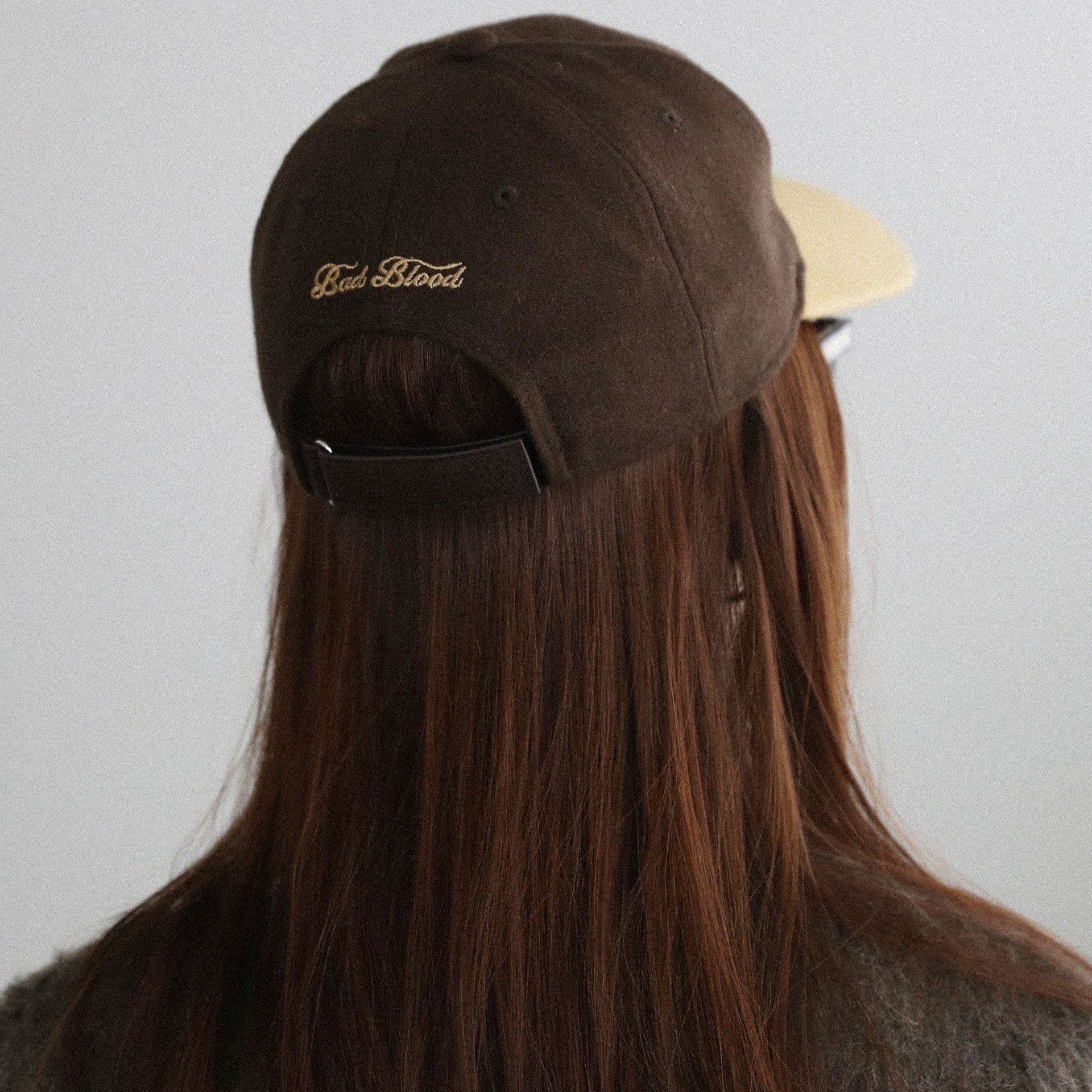 【BADBLOOD】 Contrast Wool Ball Cap - Chocolate Badblood [w-hat24-062] Contrast Wool Ball Cap - Chocolate