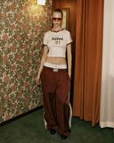  Áo Thun [Unisex] Badblood - [w-tee24-053] Vintage Club V-Neck Jersey T-Shirt Cream 