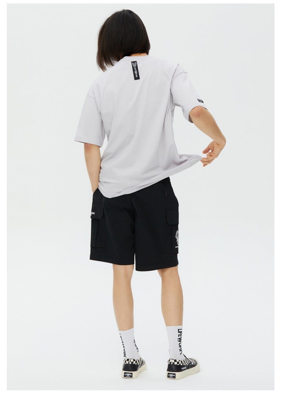  Áo thun Life Work [Unisex] - Laceradock Applique Short Sleeve T-Shirt - LW232TS125 