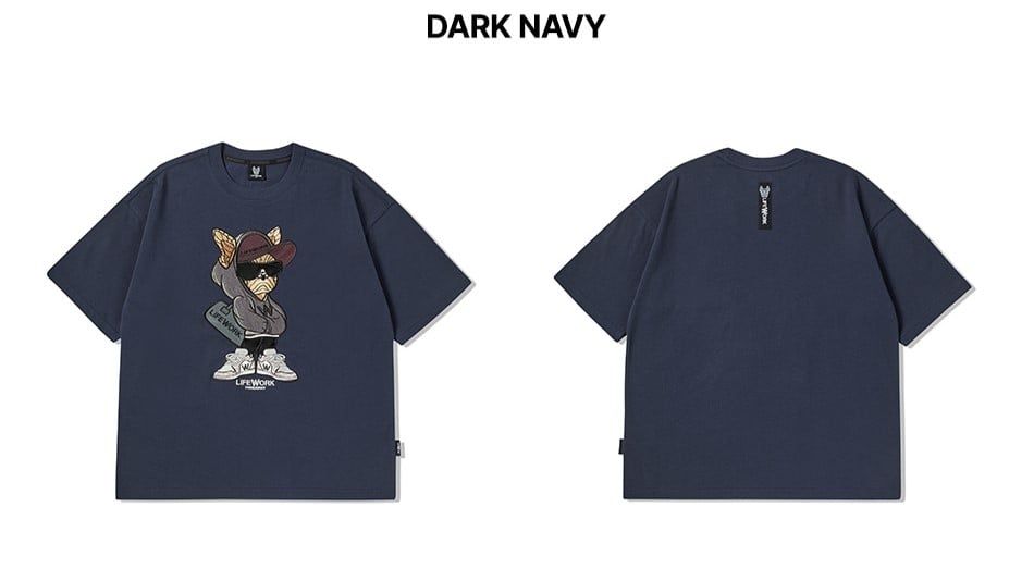  Áo thun Life Work [Unisex] - Duffle Bag Hipdog Applique Short Sleeve T-Shirt - LW252TS428 