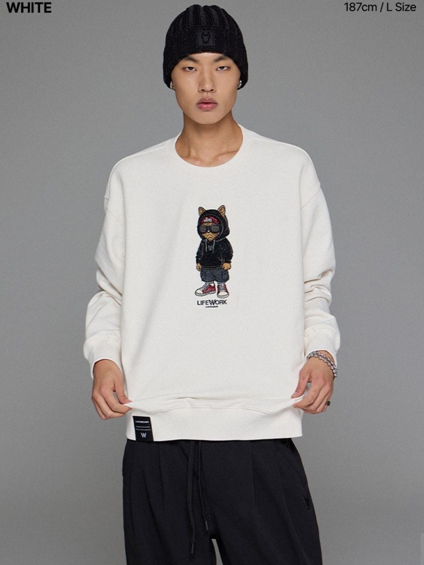  Áo Sweater Life Work - [Unisex] Grass Embroidery Hipdog - LW253MT107 