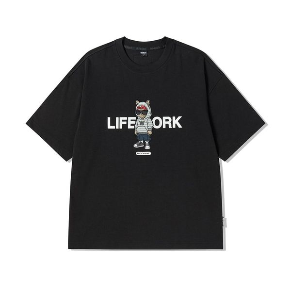 Áo thun LifeWork [Unisex] - Hipdog Hooded Applique Short Sleeve T-shirt - LW262TS104