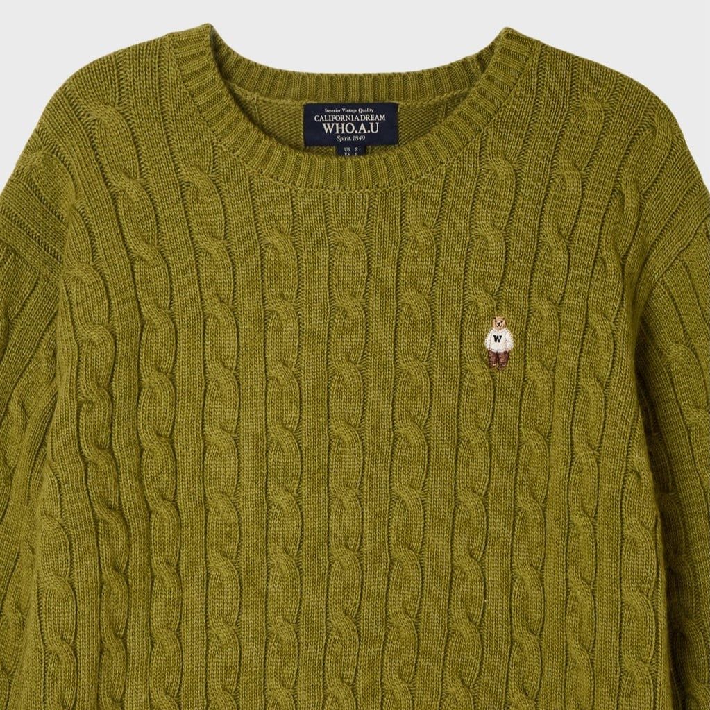  Áo Sweater Whoau [Nữ] - Steve Cable R-neck Pullover - WHKAG4921F 