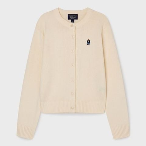 Áo Cardigan WHOAU [Nữ] - Steve R-Neck Cream - WHCKG1111F