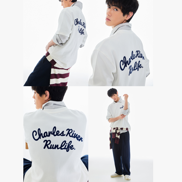 Áo Thun Chữ Thêu SPAO [Unisex] - CHARLES Chain Embroidery SPRPG24C61