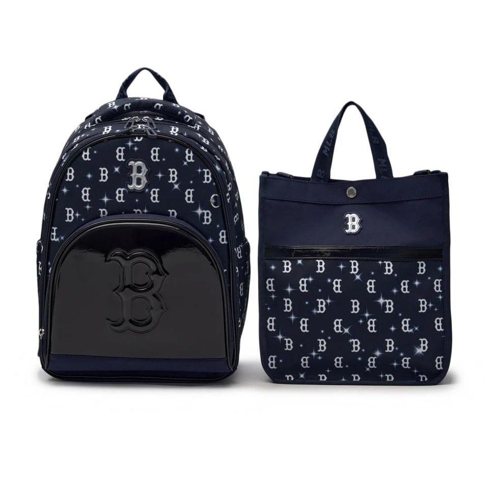  Set Balo MLB Korea - Lux Monogram Boston Red Sox Navy - 7LBKM025N-43NYL 