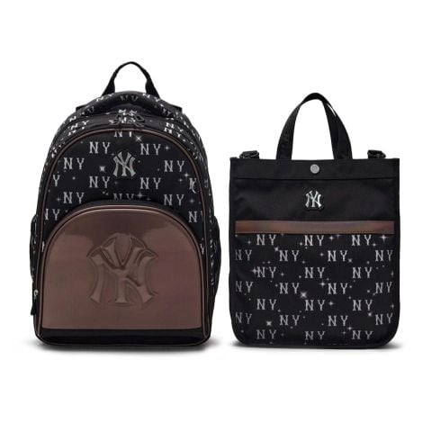 Set Balo MLB Korea - Lux Monogram Boston Red Sox Black - 7LBKM025N-50BKS
