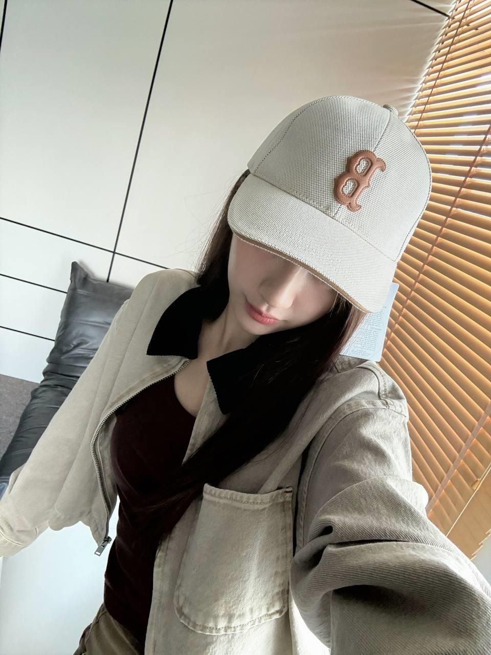  Nón MLB Korea - Basic Canvas Leather Logo Structure Ball Cap Boston - 3ACPVL94N-43CRD 