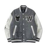  Áo Khoác Bomber LifeWork Hipdog Applique Varsity Jacket Gray - LW234JP120 