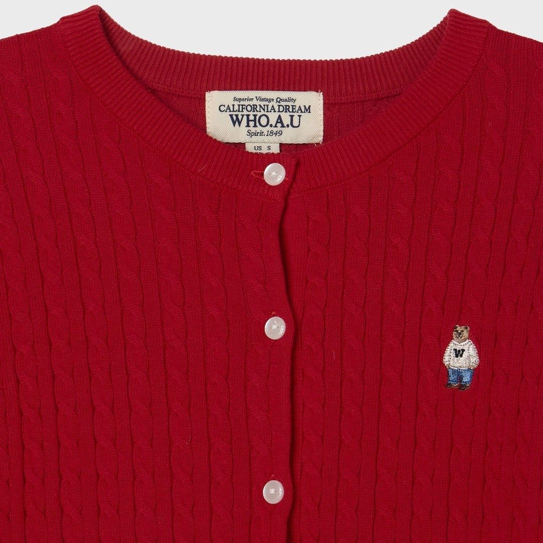 Áo Cardigan WHOAU [Nữ] - Steve High Gauge Wool Cable - WHCKG2325F 