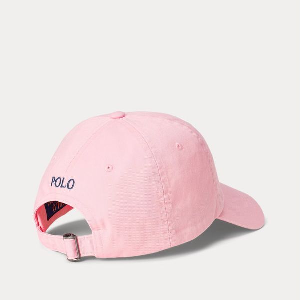  Nón Polo Ralph Lauren - [Unisex] Cotton Chino BLue Logo Pink 