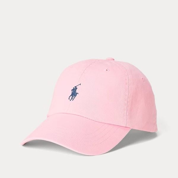  Nón Polo Ralph Lauren - [Unisex] Cotton Chino BLue Logo Pink 