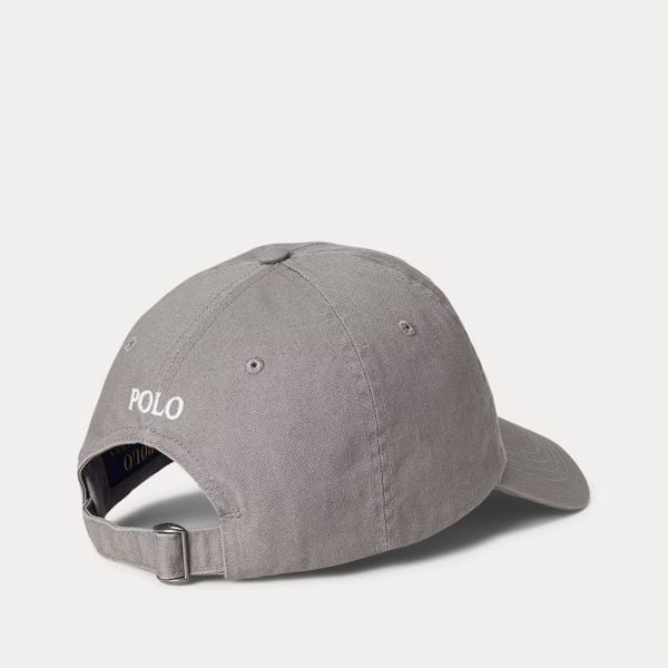 Nón Polo Ralph Lauren - [Unisex] Cotton Chino White Logo Gray