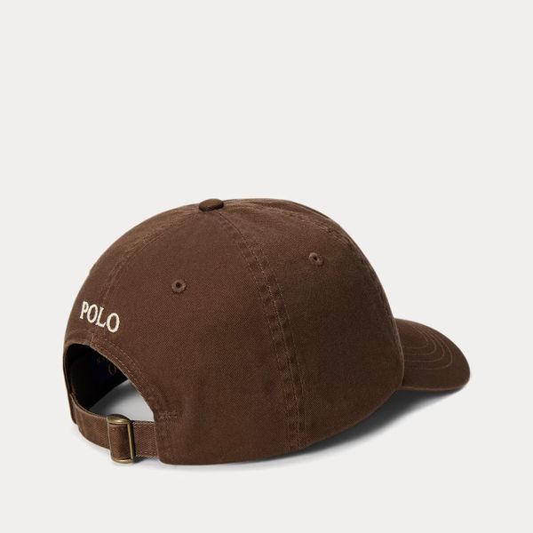  Nón Polo Ralph Lauren - [Unisex] Cotton Chino White Logo Brown 