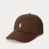  Nón Polo Ralph Lauren - [Unisex] Cotton Chino White Logo Brown 