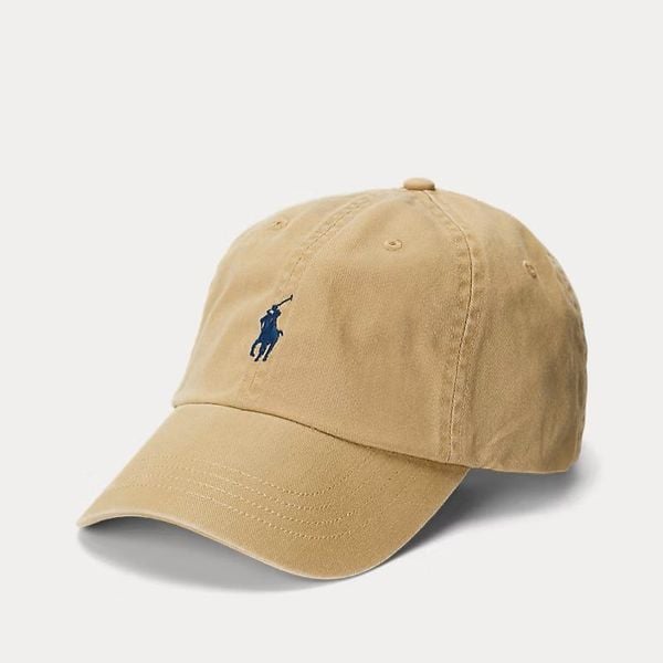 Nón Polo Ralph Lauren - [Unisex] Cotton Chino Navy Logo Beige