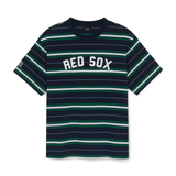  Áo thun MLB [Unisex] Varsity Stripe Overfit Boston Red Sox Navy - 3ATSV0353-43NYS 