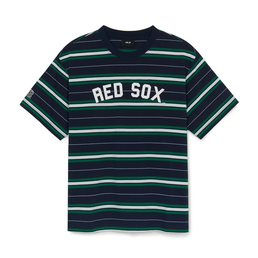  Áo thun MLB [Unisex] Varsity Stripe Overfit Boston Red Sox Navy - 3ATSV0353-43NYS 