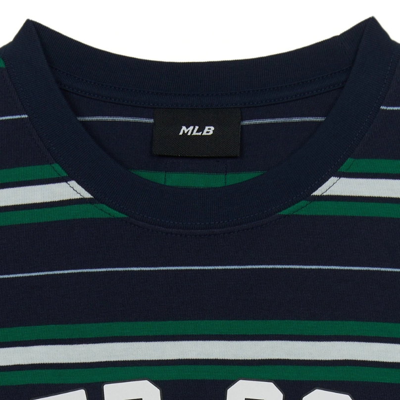  Áo thun MLB [Unisex] Varsity Stripe Overfit Boston Red Sox Navy - 3ATSV0353-43NYS 