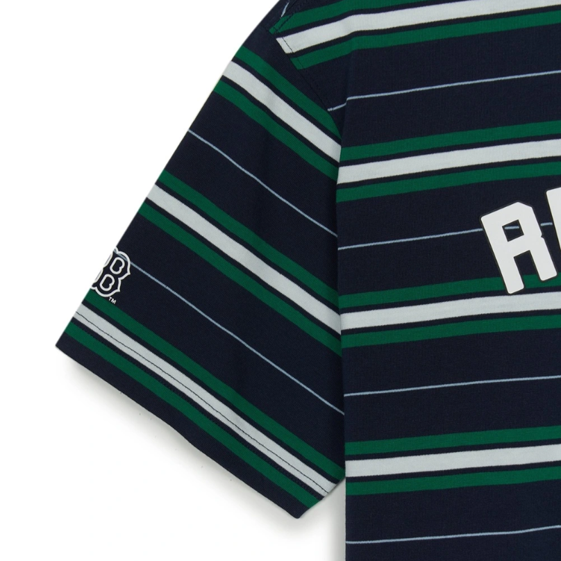  Áo thun MLB [Unisex] Varsity Stripe Overfit Boston Red Sox Navy - 3ATSV0353-43NYS 