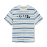  Áo thun MLB [Unisex] Varsity Stripe Overfit NY Yankees Ivory - 3ATSV0353-50IVS 