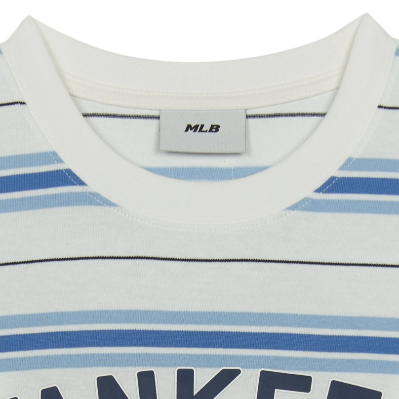  Áo thun MLB [Unisex] Varsity Stripe Overfit NY Yankees Ivory - 3ATSV0353-50IVS 