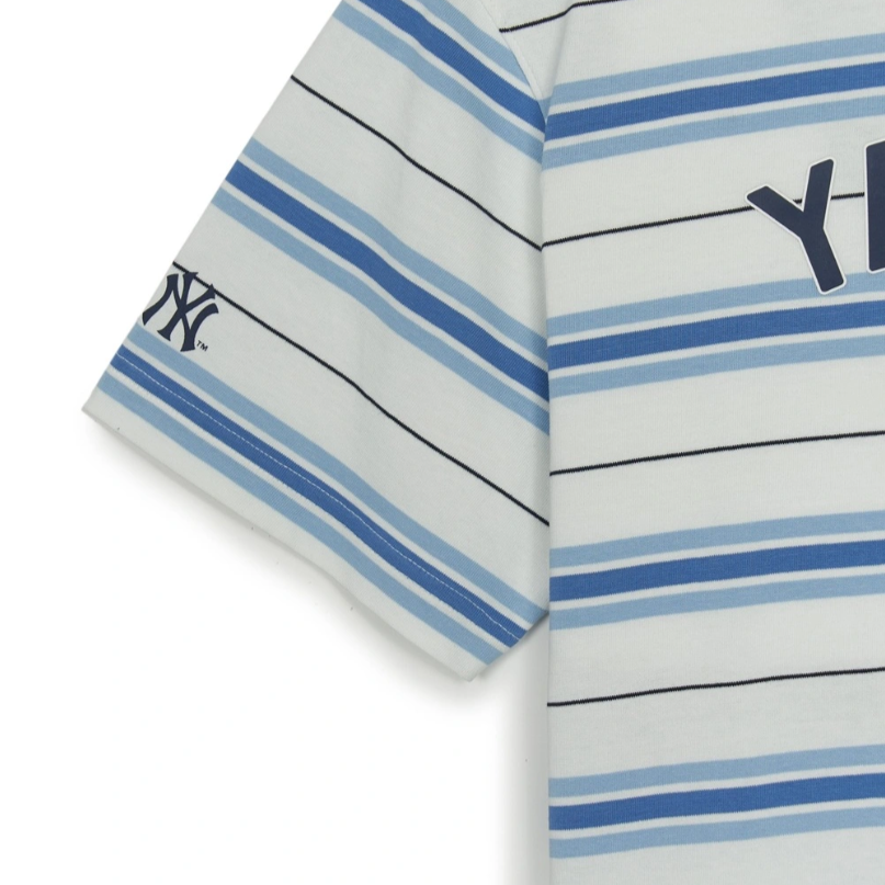  Áo thun MLB [Unisex] Varsity Stripe Overfit NY Yankees Ivory - 3ATSV0353-50IVS 