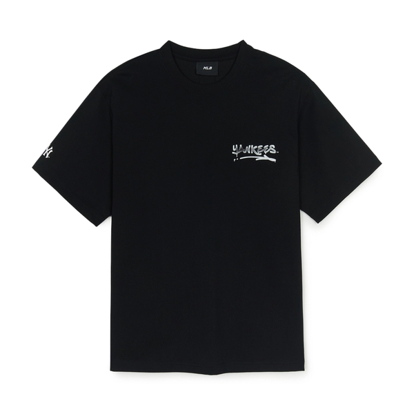 Áo thun MLB [Unisex] Basic Street Logo Overfit New York Yankees Black - 3ATSB5153-50BKS