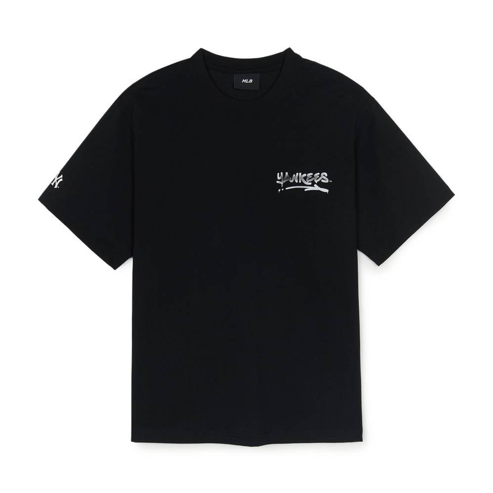  Áo thun MLB [Unisex] Basic Street Logo Overfit New York Yankees Black - 3ATSB5153-50BKS 