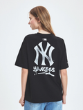  Áo thun MLB [Unisex] Basic Street Logo Overfit New York Yankees Black - 3ATSB5153-50BKS 
