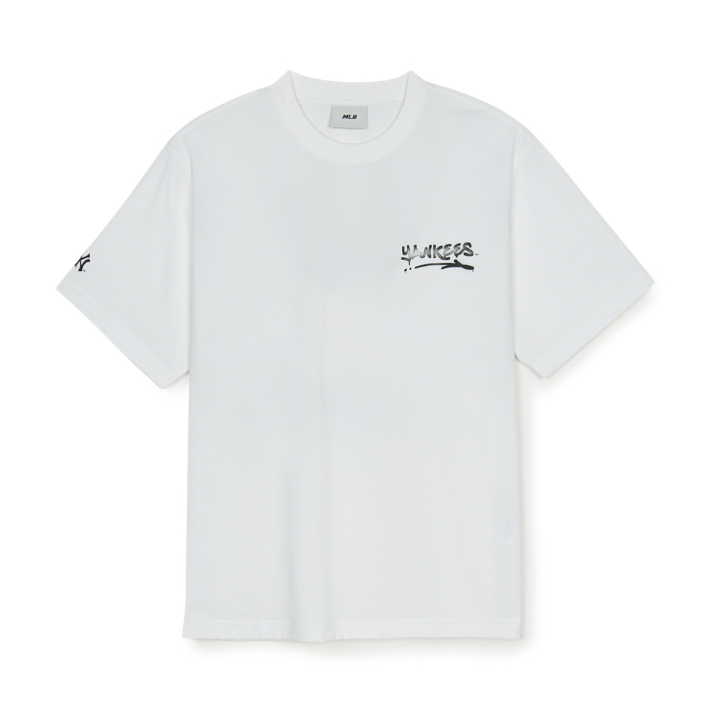  Áo thun MLB [Unisex] Basic Street Logo Overfit New York Yankees White - 3ATSB5153-50WHS 