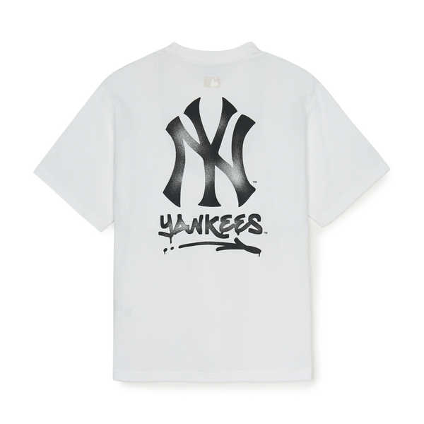 Áo thun MLB [Unisex] Basic Street Logo Overfit New York Yankees White - 3ATSB5153-50WHS