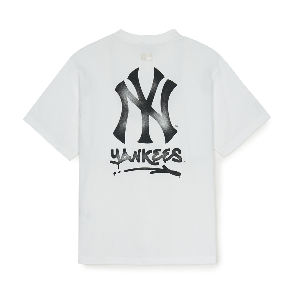  Áo thun MLB [Unisex] Basic Street Logo Overfit New York Yankees White - 3ATSB5153-50WHS 