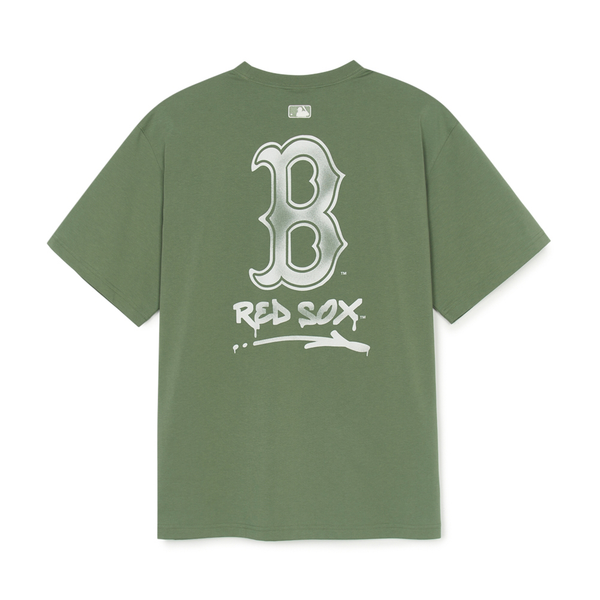 Áo thun MLB [Unisex] Basic Street Logo Overfit Boston Red Sox Khaki - 3ATSB5153-43KAP