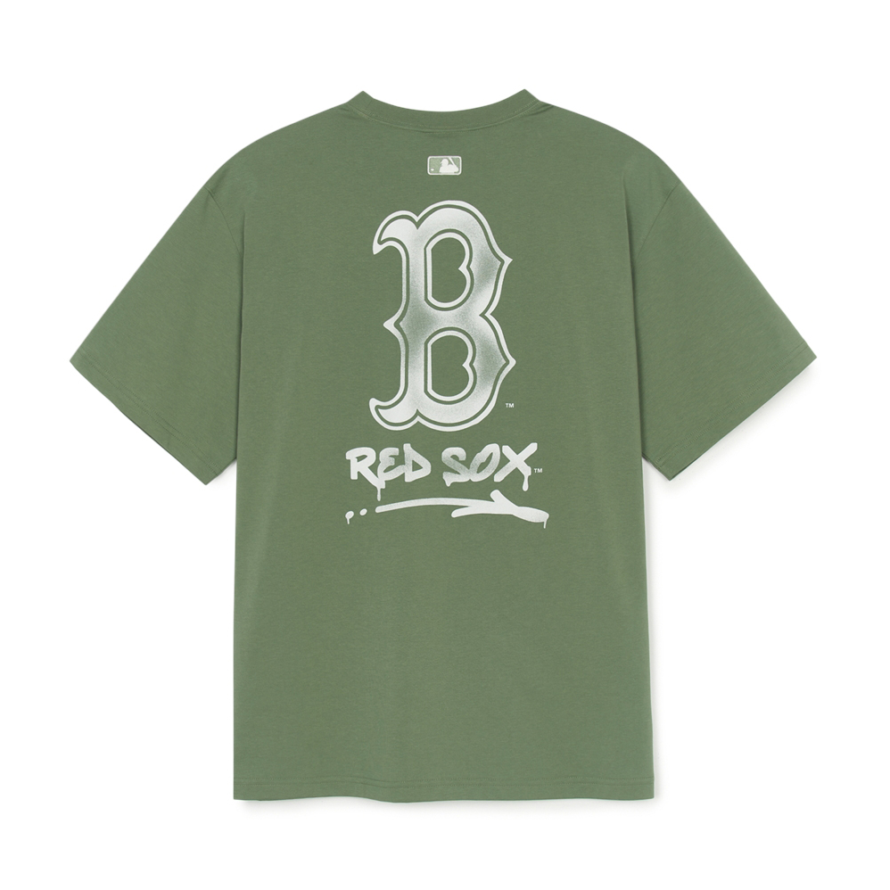  Áo thun MLB [Unisex] Basic Street Logo Overfit Boston Red Sox Khaki - 3ATSB5153-43KAP 