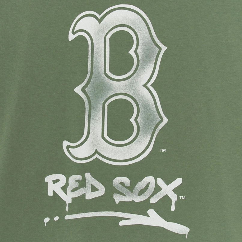  Áo thun MLB [Unisex] Basic Street Logo Overfit Boston Red Sox Khaki - 3ATSB5153-43KAP 