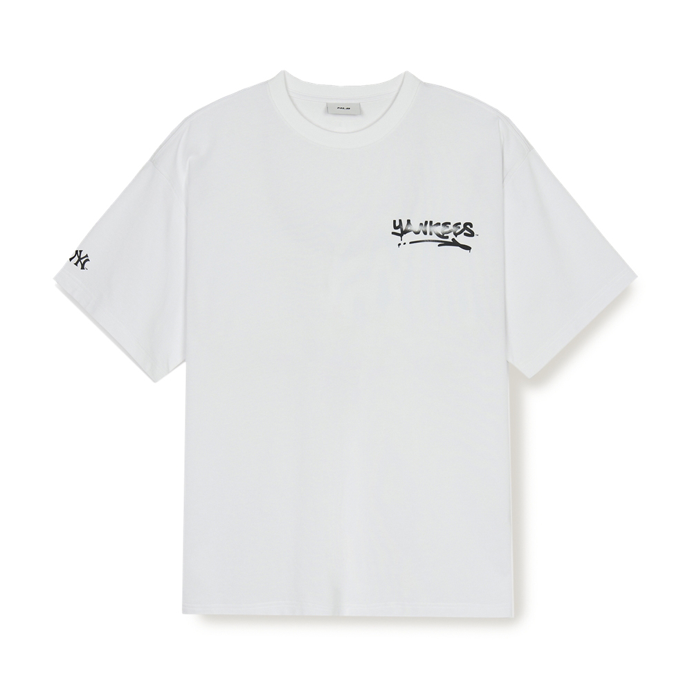  Áo thun MLB [Unisex] Basic Heavyweight Mega Overfit NY Yankees White - 3ATSB4053-50WHS 