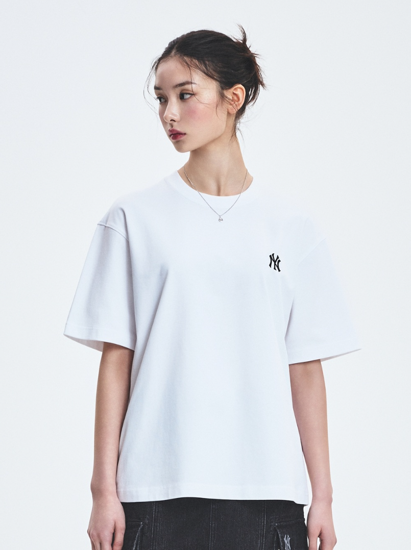  Áo thun MLB [Unisex] Basic Heavyweight Overfit NY Yankees White - 3ATSB0253-50WHS 