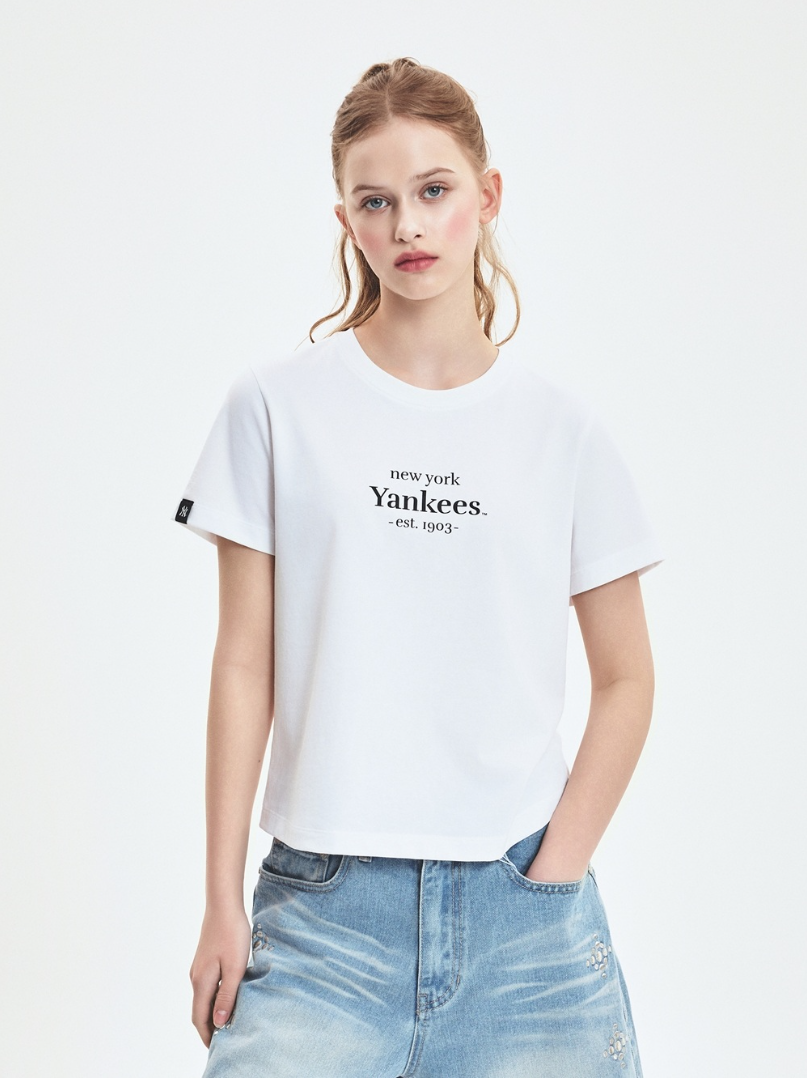  Áo thun MLB [Nữ] Varsity Logo Comfortable NY Yankees Black - 3FTSV0253-50BKS 