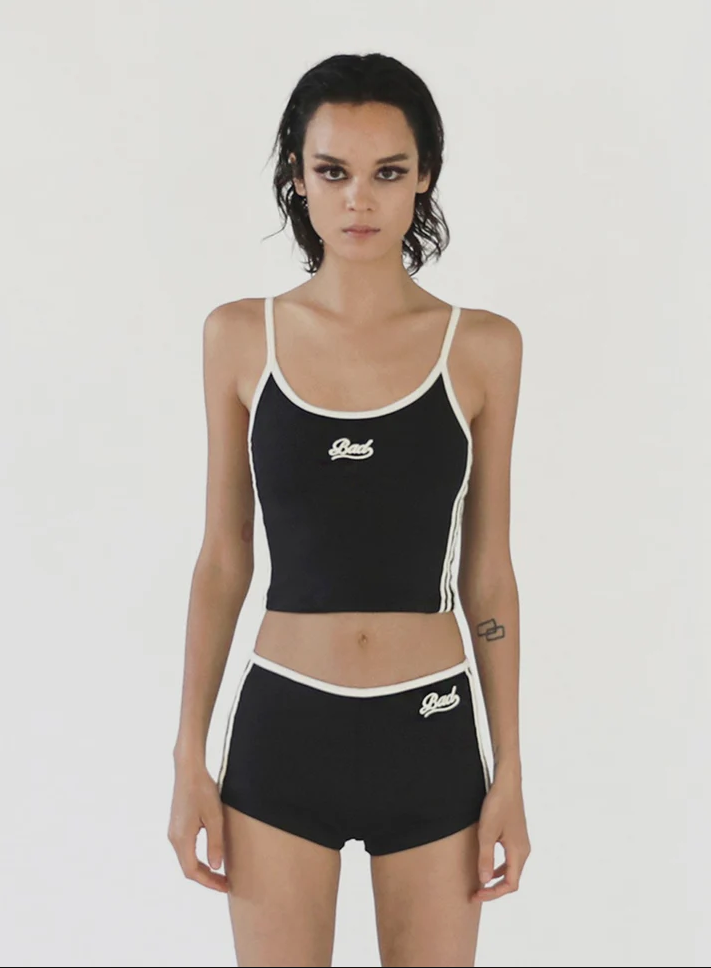  Áo Hai Dây [Nữ] Badblood - [w-tnk24-034] Wendy Spaghetti Strap Tank Top Black 