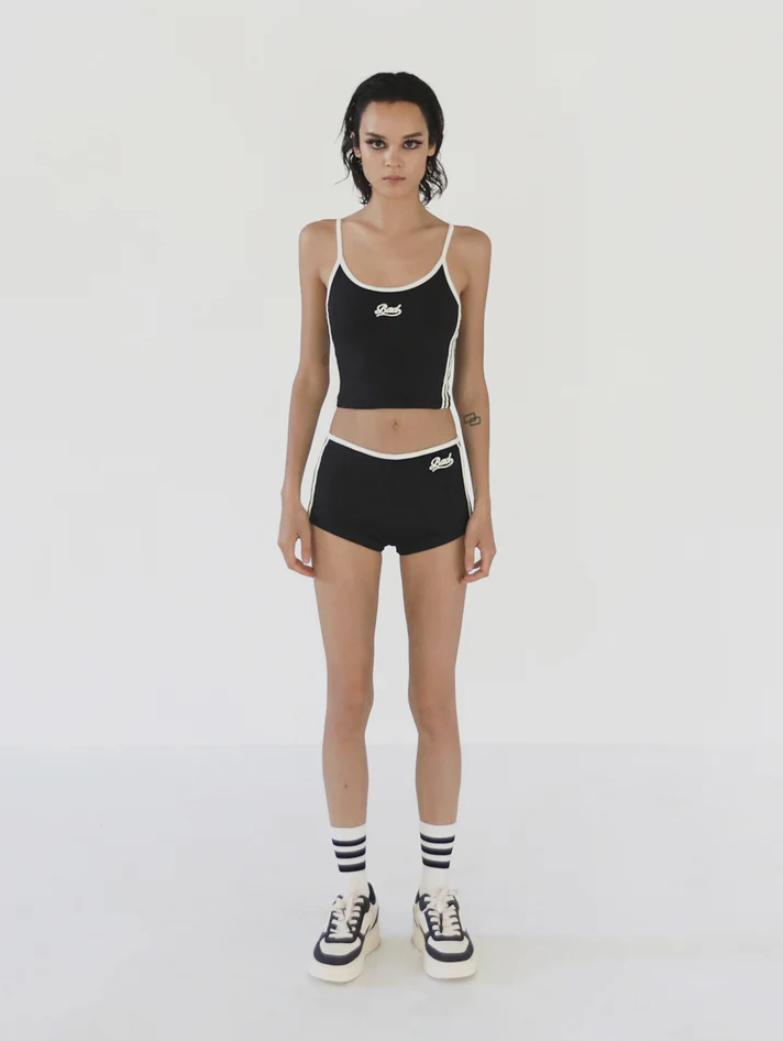  Áo Hai Dây [Nữ] Badblood - [w-tnk24-034] Wendy Spaghetti Strap Tank Top Black 