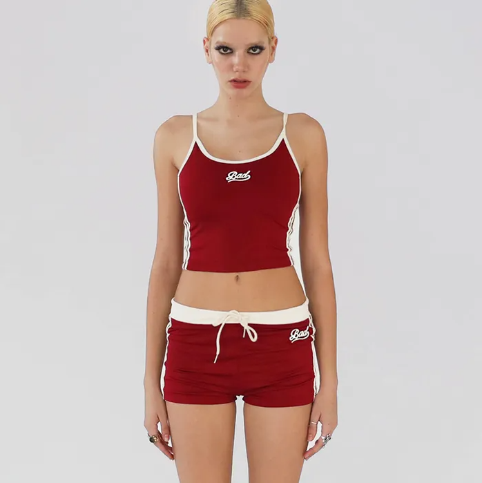  Áo Hai Dây [Nữ] Badblood - [w-tnk24-034] Wendy Spaghetti Strap Tank Top Black 