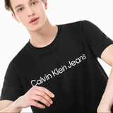  Áo Thun CALVIN KLEIN [Unisex] - Playera Logo Hombre Azul - 4RAB810 