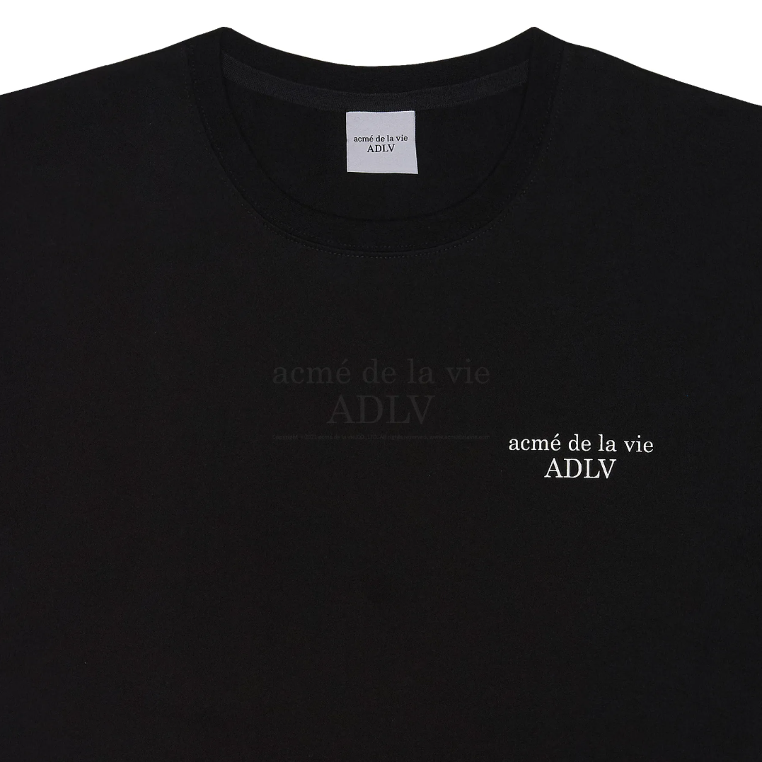 ■acme de la vie■ ADLV BASIC SHORT SLEEVE TSHIRT 2 BLACK AD ADLV BASIC SHORT SLEEVE T-SHIRT 2 R BLACK - ACMÉ DE LA VIE