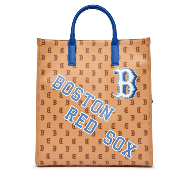Túi MLB Korea - Monotive Coated Canvas Vertical Tote Bag Boston Red Sox Sand - 3AORM053N-43SAS